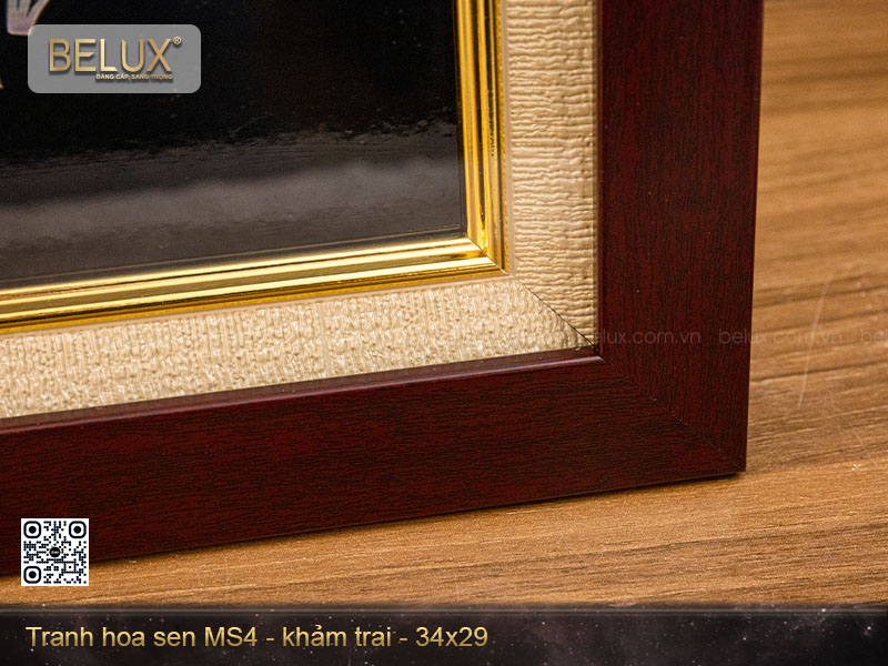 Tranh hoa sen khảm trai MS4 kt 34x29cm&nbsp;